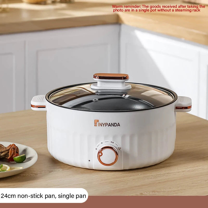 Electric Portable Multifunctional Cooker Household Double Layer Hot Pot Mini Non-stick Cookware for Kitchen and Home Appliance
