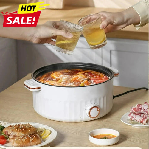 Electric Portable Multifunctional Cooker Household Double Layer Hot Pot Mini Non-stick Cookware for Kitchen and Home Appliance