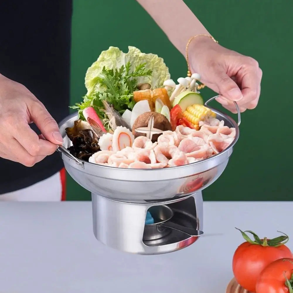 Durable 20/22cm Hot Pot Stainless Steel Double Ears Cooking Pot Thickened Cooking Stove Household