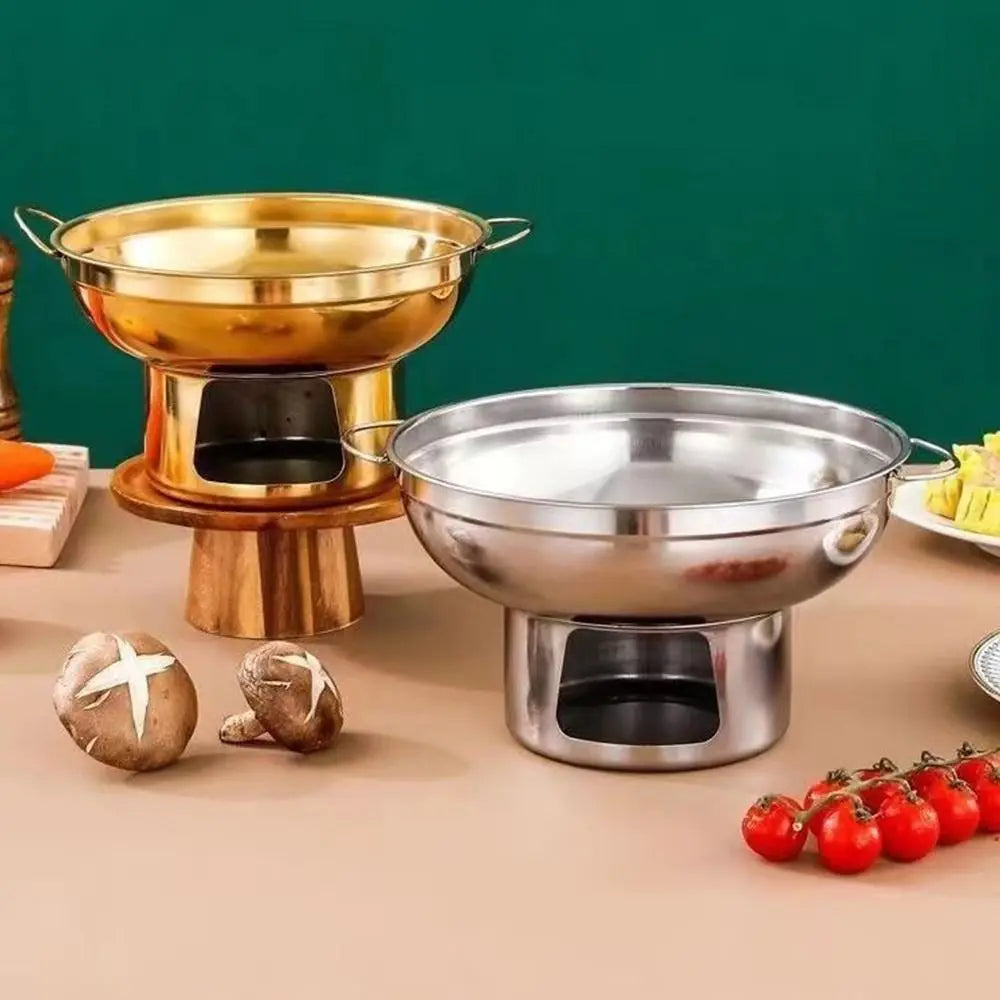 Durable 20/22cm Hot Pot Stainless Steel Double Ears Cooking Pot Thickened Cooking Stove Household